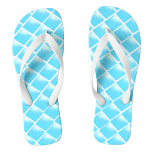 Chinelos Desenho de Diamante Azul Aqua