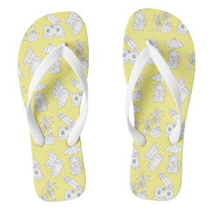 Chinelos Desenhos da Linha de Verão Moderna em Amarelo