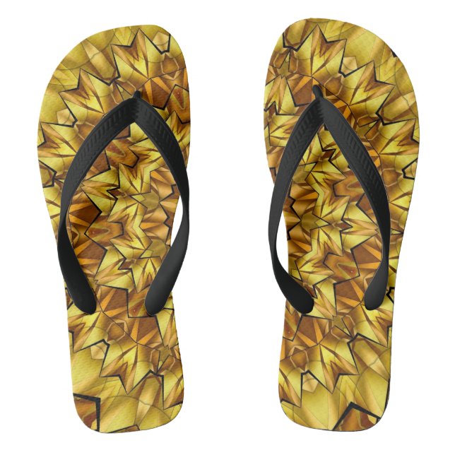 Chinelos Design abstrato antigo do ouro Mandala - 63495 (Pé da cama)