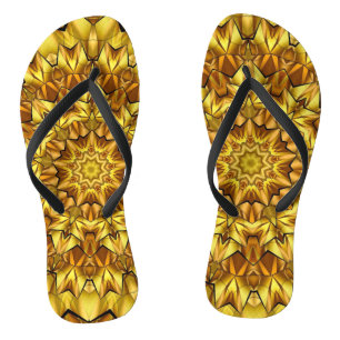 Chinelos Design abstrato antigo do ouro Mandala - 63495