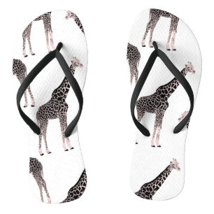 Chinelos Design de animais de girafa rosa e preto