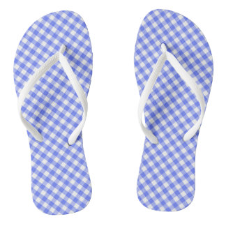 Chinelos Design de Gingham Azul Sky