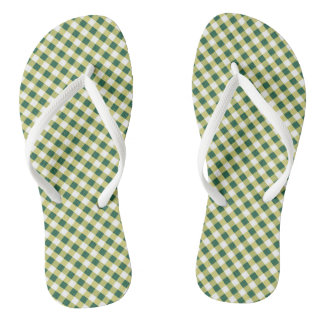 Chinelos Design de Grass Green Gingham