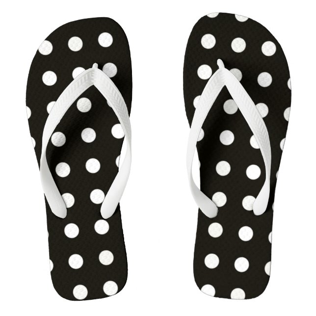 Chinelos Design de padrão de bolinhas preto e branco sofist (Pé da cama)