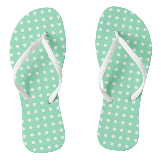 Chinelos Design de Pontos Brancos Russos Modelo verde (Pé da cama)