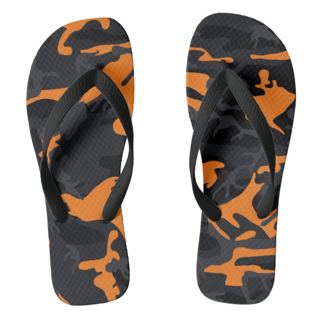 Chinelos Destaques Laranja Camuflado (Pé da cama)