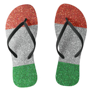 Chinelos Deusa Italiana Glitter Itália Flag Babe