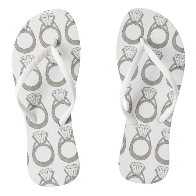 Chinelos Diamond Ring Bling Noivado Noiva de Casamento (Pé da cama)