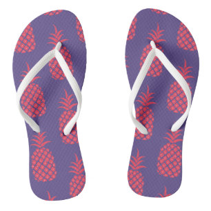 Chinelos Diversão Abacaxi Fofo Colorido Praia Coral Roxo