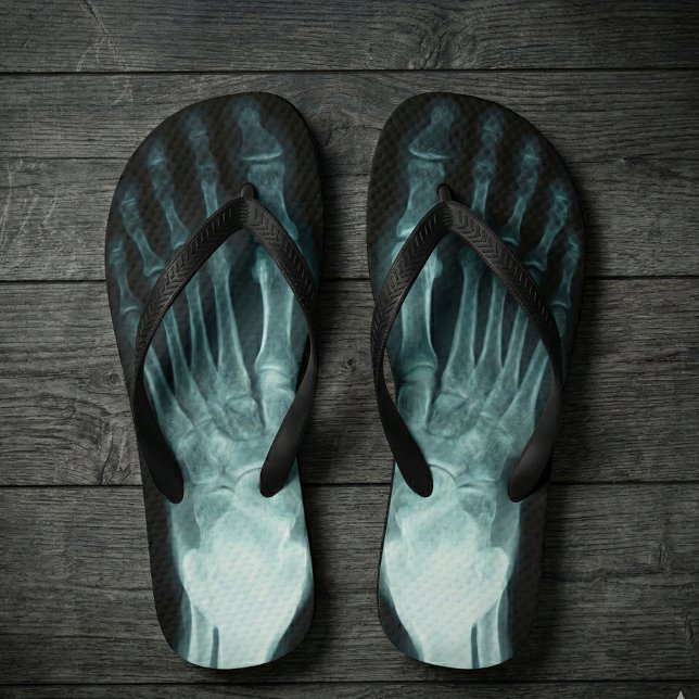 Chinelos Diversão Novidade Osso Raio-X Dia das Bruxas (A flip flop with good bones! :D)