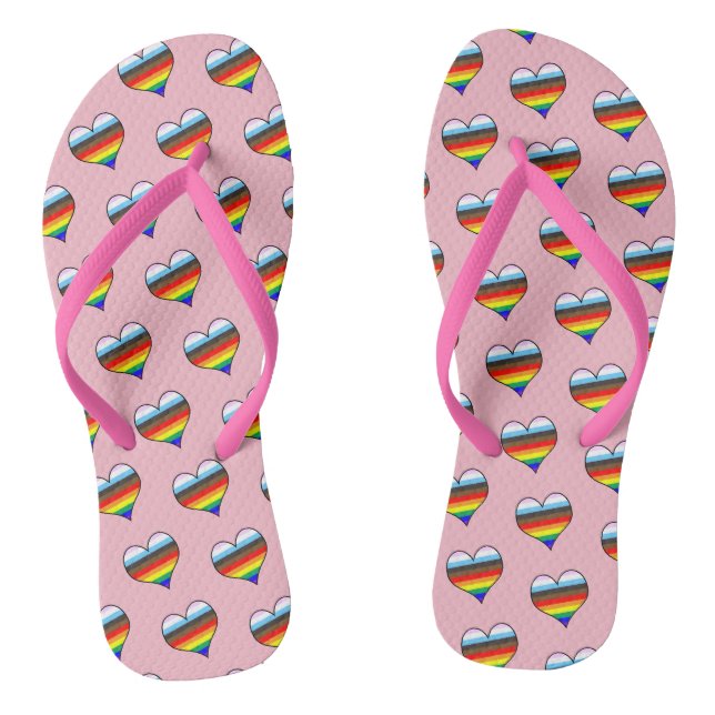 Chinelos do Rainbow Heart Pattern (Pé da cama)