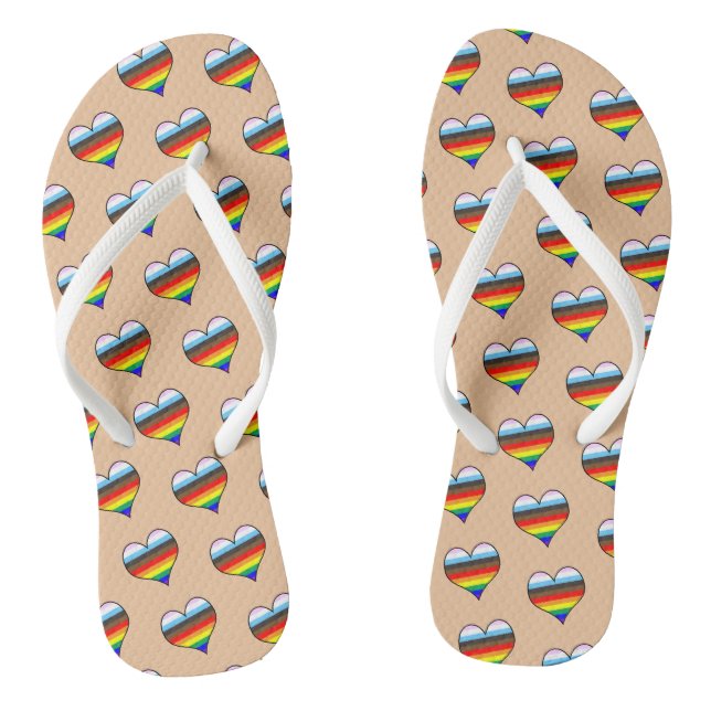 Chinelos do Rainbow Heart Pattern (Pé da cama)
