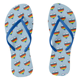 Chinelos do Rainbow Heart Pattern