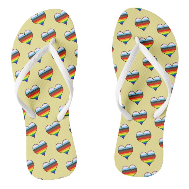 Chinelos do Rainbow Heart Pattern (Pé da cama)