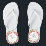 Chinelos do Sr. & da Sra. Elegante Floral<br><div class="desc">Para uma personalização mais adicional, clique por favor "personalizam" o botão e usam nossa ferramenta de design para alterar este modelo. Se as opções estão disponíveis, você pode mudar o texto e a imagem simplesmente clicando em "edita/remove o texto ou a imagem aqui" e adiciona seus próprios. Projetado por Freepik....</div>