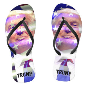 Chinelos Donald Trump e bandeira americana
