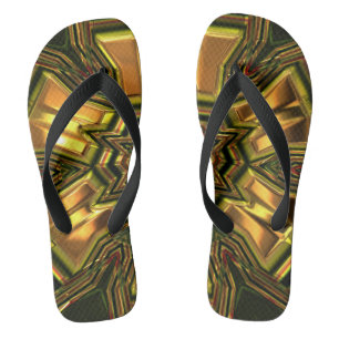 Chinelos Dourados Crystal Fractal