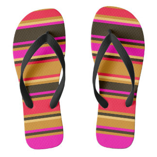 Chinelos Dourados, vermelhos e magenta unisex com 