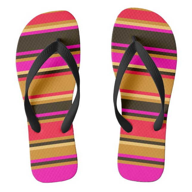 Chinelos Dourados, vermelhos e magenta unisex com  (Pé da cama)