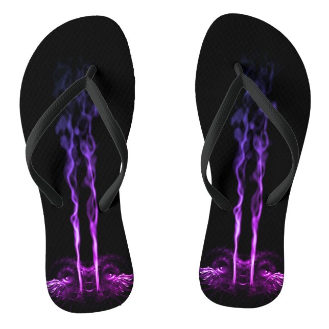 Chinelos Dragão Fumaça Preto e Roxo (Pé da cama)