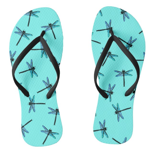 Chinelos Dragonfly Japonesa Vintage, azul-turquesa (Pé da cama)