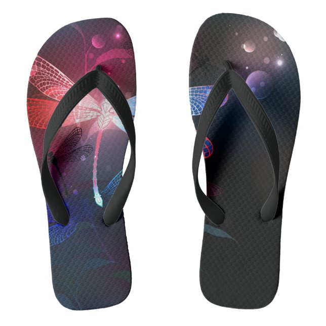 Chinelos Dragonfly vermelha (Pé da cama)