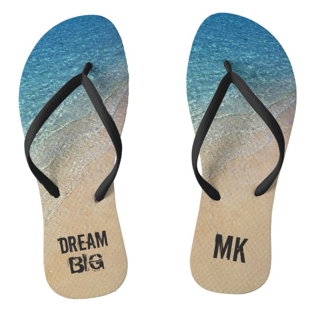 Chinelos Dream Big Ocean Beach com um nome de monograma per (Pé da cama)