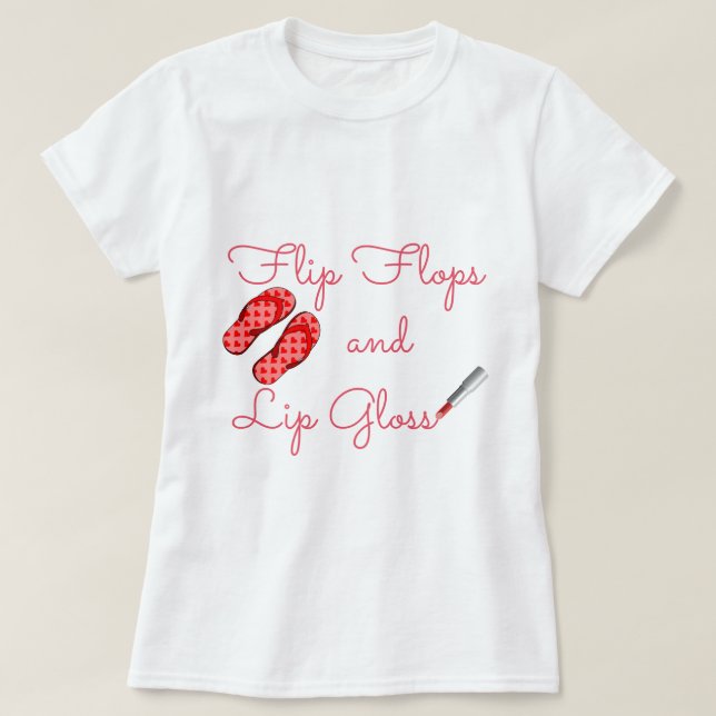 Chinelos e Lip Gloss T-Shirt (Frente do Design)