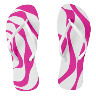 Chinelos Ebb e Fluxo 4 em Magenta e Branco