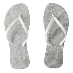 Chinelos elegant girly chic grey cream beige white floral