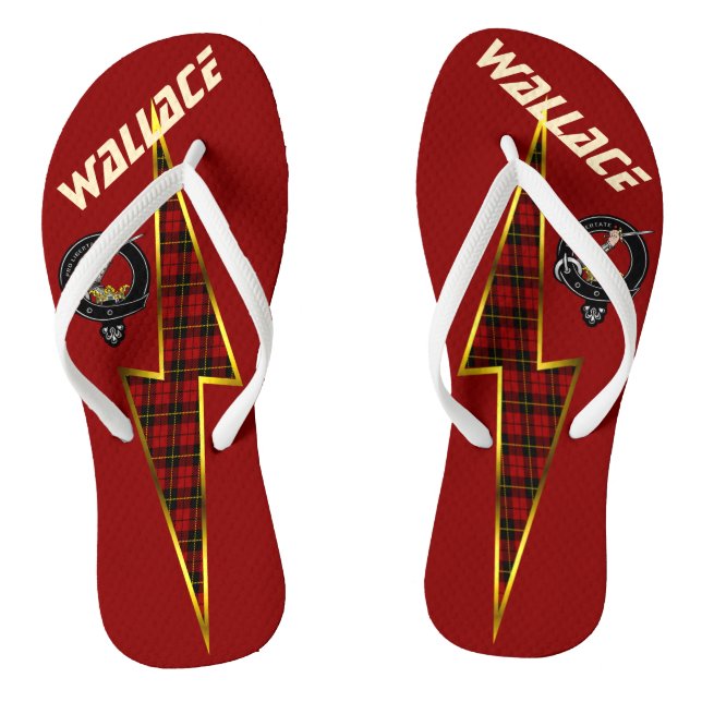 Chinelos Emblema do Clã Wallace Relâmpago Vermelho (Pé da cama)