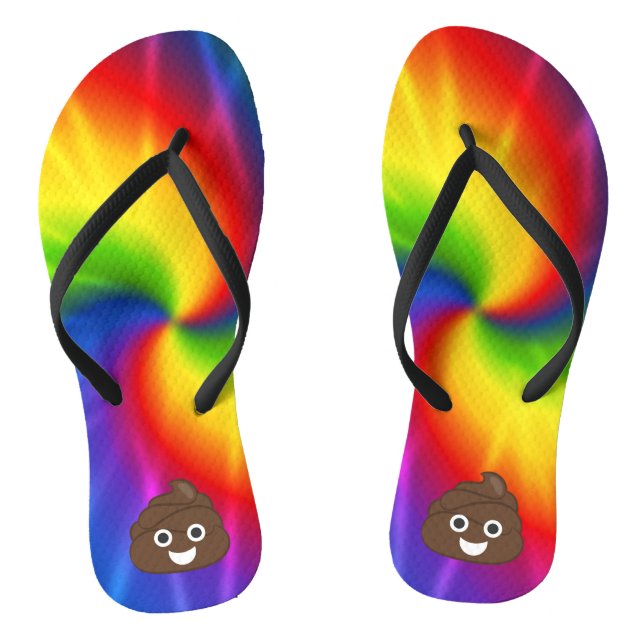 Chinelos Emoji De Tie Dye Poop (Pé da cama)