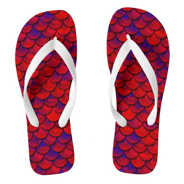 Chinelos Escalas de Vermelho e Roxo (Pé da cama)
