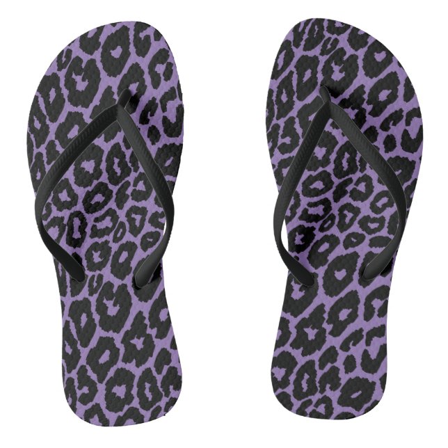 Chinelos Estampa de leopardo com alterador de fundo roxo (Pé da cama)