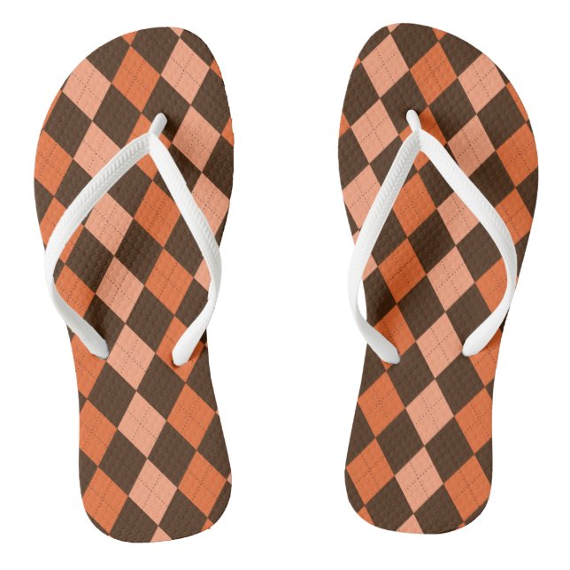 Chinelos Estilo de Outono Laranja e Castanho (Pé da cama)