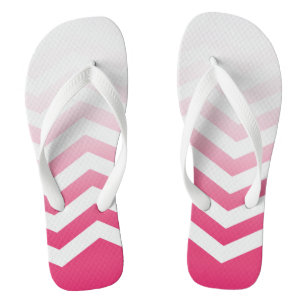 Chinelos Estilo Ombre Chevron!   Branca de fuchsia
