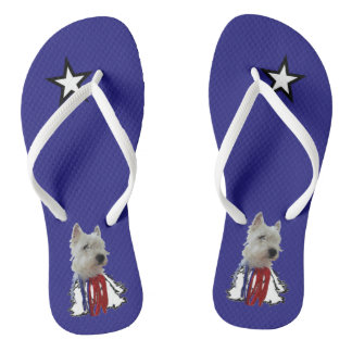 Chinelos Estrela Solitária - American Flag Westie