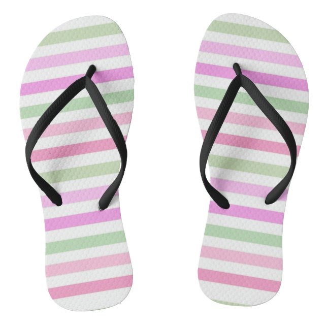 Chinelos Estrias, rosa, verdes (Pé da cama)