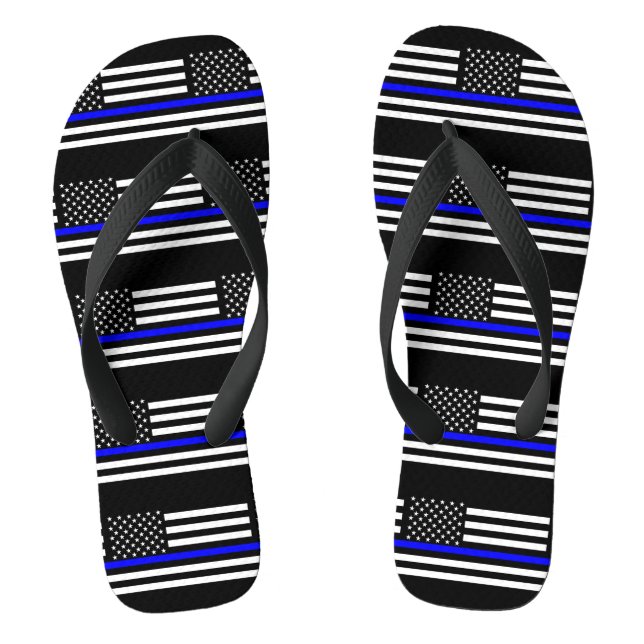 Chinelos EUA Sinalizar o tema de linha azul fina (Pé da cama)