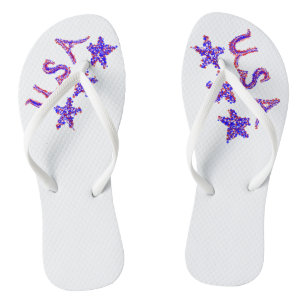 Chinelos EUA Stars Red White Blue