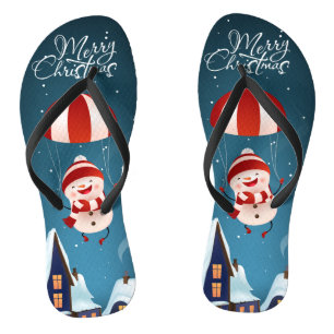 Chinelos Feliz Natal - Homem de Neve Moderno e Bonito