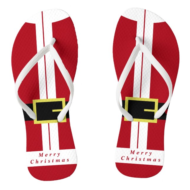 Chinelos Feliz Natal - Pai Natal - Seja Feliz (Pé da cama)