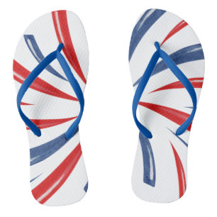 Chinelos Férias de Verão Patrióticas Vermelho Branco Azul P