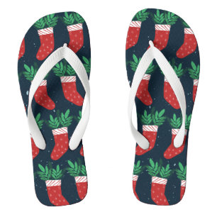 Chinelos Festas de Natal com Folhas