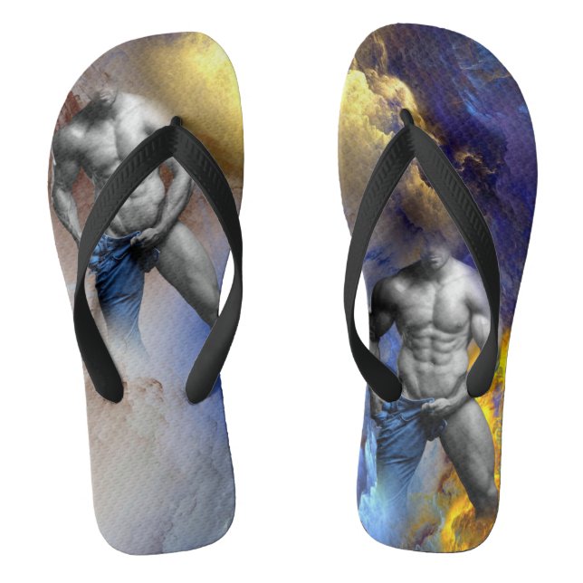 Chinelos Físico masculino musculoso de SlipperyJoe sensual  (Pé da cama)