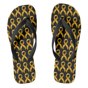 Chinelos Fita Dourada do Cancer de infância