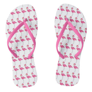 Chinelos Flamingo Tropical Island Beach Impressão