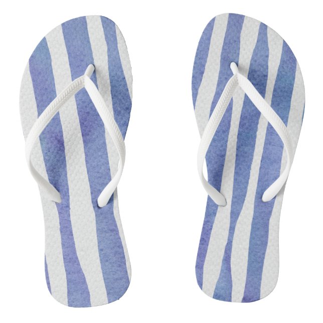Chinelos Flip Flops - Blue Stripe Pattern (Pé da cama)
