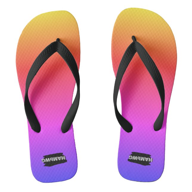 Chinelos Flip-Flops com Design de Cor Gradiente do Arco-Íri (Pé da cama)