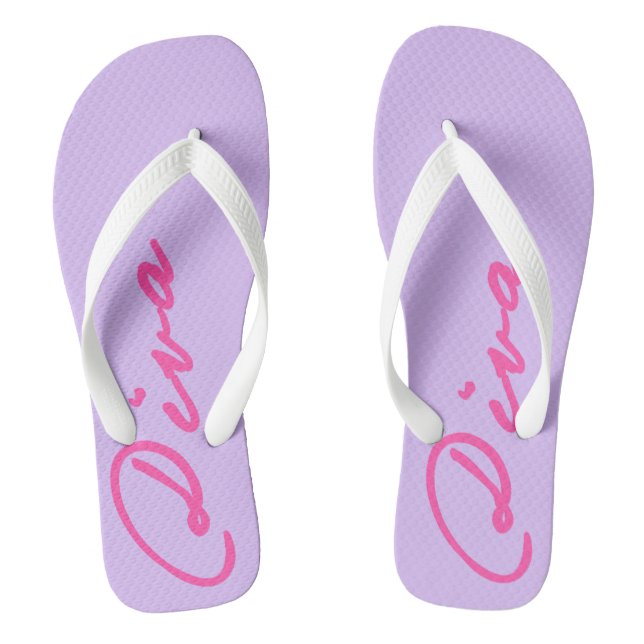 Chinelos FLIP FLOPS com DIVAtude! (Letras Rosa) (Pé da cama)